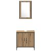 vidaXL Bathroom Furniture Set with Door 4 pcs Brown 33 x 33 x 185.5 cm
