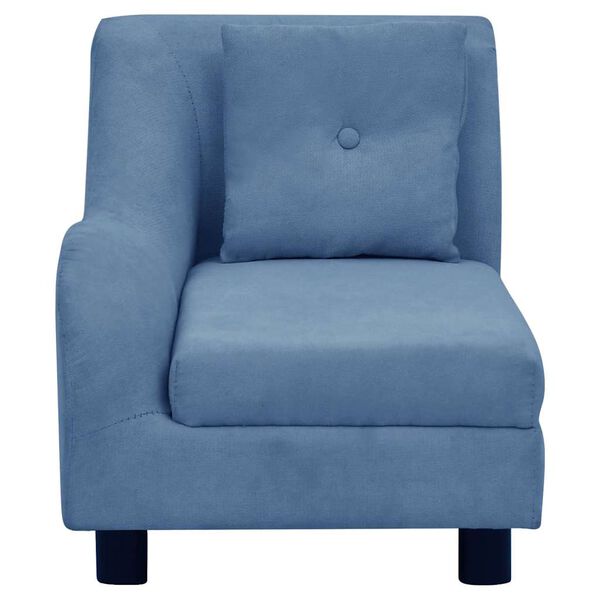 vidaXL Dog Sofa Blue Plush (80% polyester, 20% cotton), solid pinewood