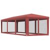 vidaXL Party Tent with 8 Mesh Sidewalls Red 9.8'x29.5' HDPE