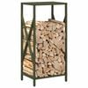 vidaXL Firewood Rack Olive Green 13.4x9.8x27.6" Cold-rolled steel