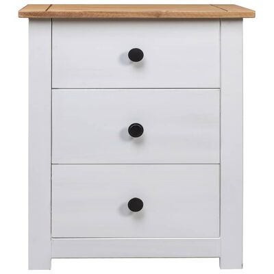 vidaXL Bedside Cabinet White 18.1"x15.7"x22.4" Pinewood Panama Range