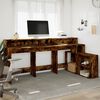 vidaXL Desk Smoked oak Engineered wood 78.7 x 40.9 x 35.8 in Desk