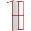 vidaXL Walk-in Shower Wall with Clear ESG Glass Red 39.4"x76.8"
