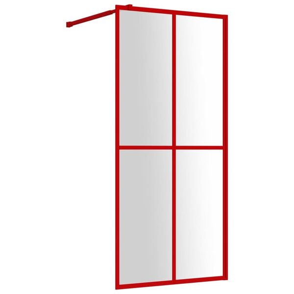 vidaXL Walk-in Shower Wall with Clear ESG Glass Red 39.4"x76.8"