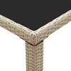 vidaXL Outdoor Dining Table Beige PE rattan and steel with tempered glass