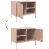 vidaXL TV Cabinet Set of 2 Pink Steel Medium TV Cabinet Rectangular
