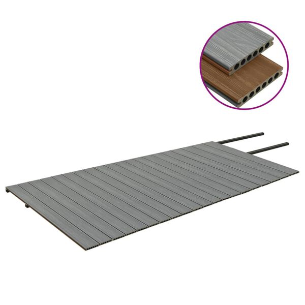 vidaXL WPC Decking Boards with Accessories Brown and Grey 131.2 '&sup2; 7.2 ' (20x149000)