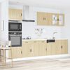 vidaXL Kitchen Cabinet Set Sonoma Oak Engineered Wood and Glass Large
