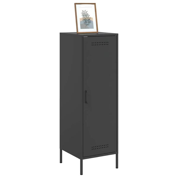 vidaXL Highboard Black Steel Tall Highboard Rectangular Industrial