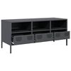 vidaXL TV Cabinet Anthracite Cold-rolled Steel Medium Adjustable Feet