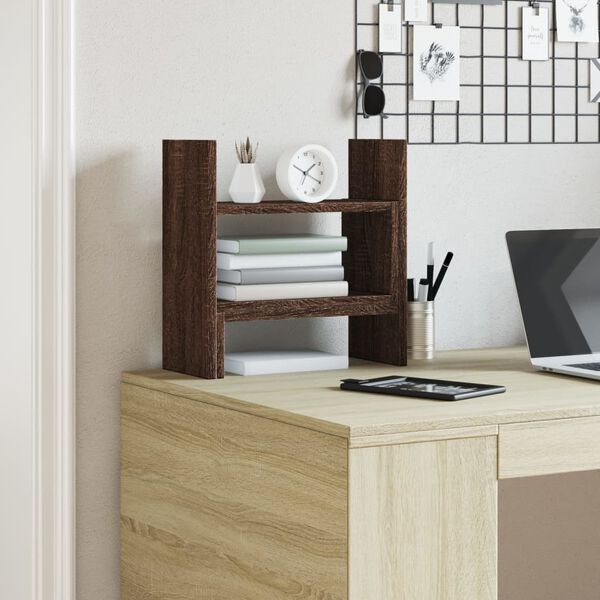 vidaXL Desk Organiser Brown Oak 15.2x6.7x15.4" Engineered wood