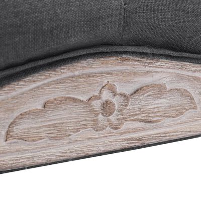 vidaXL Bench Linen Solid Wood 43.3" x 15" x 18.9" Dark Gray