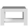vidaXL Coffee Table White Engineered wood, glass 28.7 x 20.9 x 17.7 in