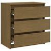 vidaXL Bedside Cabinet Set of 2 Honey Brown Solid Pinewood Medium