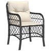 vidaXL Garden Dining Set Black, Cream white Poly Rattan Large
