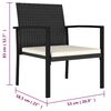 vidaXL Dining Set Black, Cream Poly Rattan, Powder-Coated Steel, Glass
