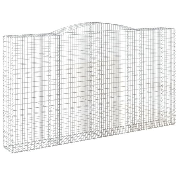 vidaXL Gabion Basket Set of 3 Silver Galvanized Iron Extra Large