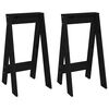 vidaXL Stool Set of 2 Black Solid pine wood 15.7 x 15.8 x 29.5 in