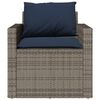 vidaXL Garden Sofa Set Grey sofa, Navy blue cushions