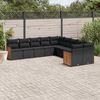 vidaXL Garden Sofa Set Black PE rattan, powder-coated steel, polyester