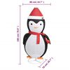 vidaXL Snow Penguin Figure Black and White Polyester, Steel Large