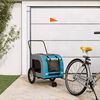 vidaXL Pet Bike Trailer Blue and Grey Oxford fabric, iron, PVC Small