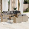vidaXL Garden Sofa Set Beige PE rattan Large Modular Garden Sofa Set