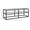 vidaXL TV Cabinet Black with Tempered Glass 47.2x15.7x15.7"