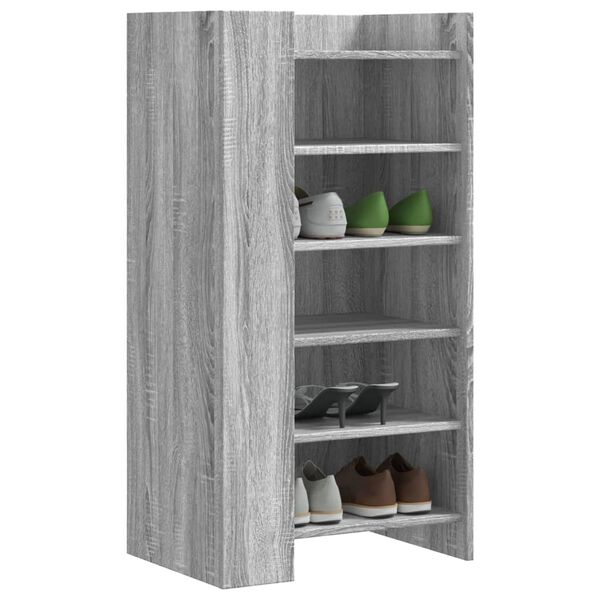 vidaXL Shoe Cabinet Grey Sonoma Engineered Wood 39.4 in tall
