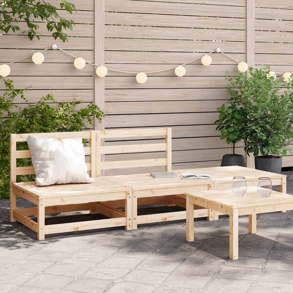 vidaXL Garden Lounge Set Brown Solid pinewood Standard Modular