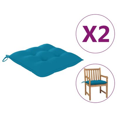 vidaXL Chair Cushions 2 pcs Light Blue 19.7"x19.7"x2.8" Fabric
