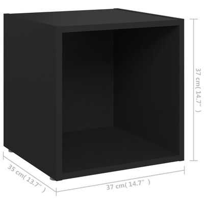 vidaXL TV Stands 2 pcs Black 14.6"x13.8"x14.6" Engineered Wood