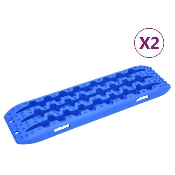 vidaXL Traction Boards 2 pcs Blue 41.7"x12"x2.8" Nylon