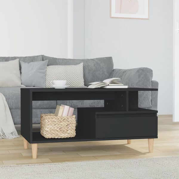 vidaXL Coffee Table Black Engineered wood Medium Coffee Table