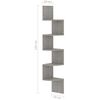 vidaXL Wall Corner Shelf Concrete Grey Engineered Wood Medium