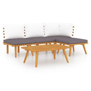 vidaXL Garden Lounge Set Dark Grey Solid Acacia wood 5-piece set Modular