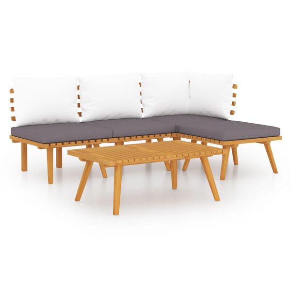 vidaXL Garden Lounge Set Dark Grey Solid Acacia wood 5-piece set Modular