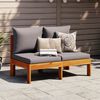 vidaXL Garden Sofa Dark grey, natural wood