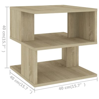 vidaXL Side Table Sonoma Oak 16"x16"x16" Chipboard