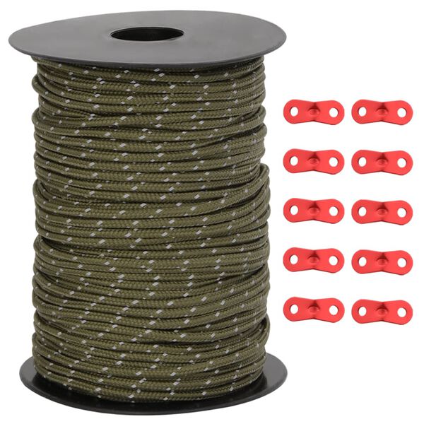 vidaXL Tent Guy Rope with Reflective Strips and Spanners 164.0 ' 0.12 "