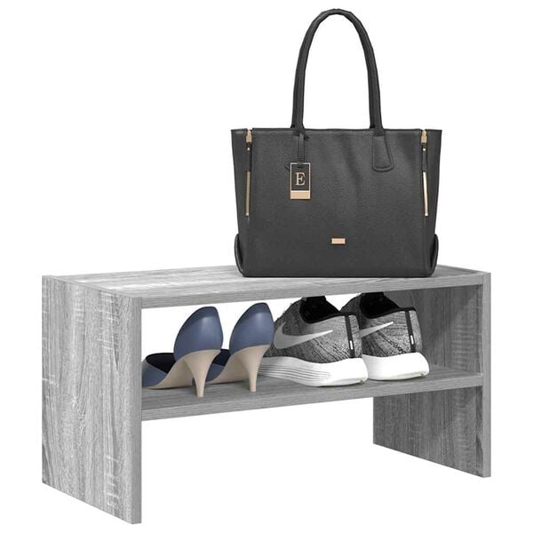 vidaXL Shoe Rack Grey Sonoma Engineered wood Medium Stackable