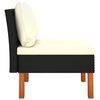 vidaXL Middle Sofa Black, Cream White