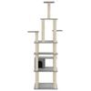 vidaXL Cat Tree Light grey Engineered wood, plush, sisal Large Cat Tree