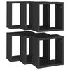 vidaXL Cube Shelf Set of 6 Black Engineered wood Standard