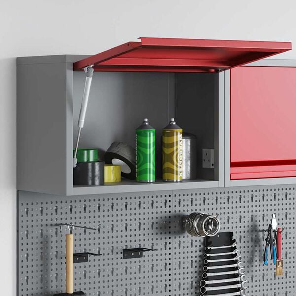 vidaXL Tool Cabinet Red and gray 50 x 25 x 35 cm Powder-coated steel