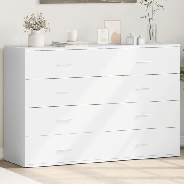vidaXL Sideboard White Engineered wood Medium Sideboard Rectangular