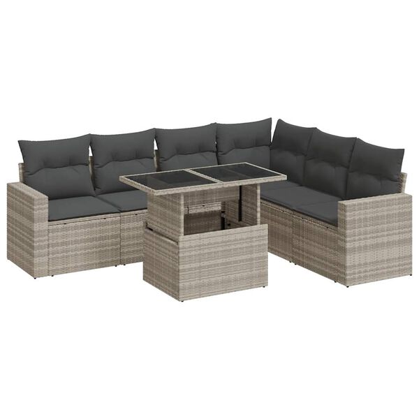 vidaXL Garden Sofa Set Light grey