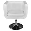 vidaXL Armchair with Chrome Base White Faux Leather