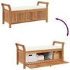 vidaXL Garden Storage Bench Cream white, natural wood