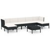 vidaXL Garden Lounge Set Black PE Rattan Medium Modular
